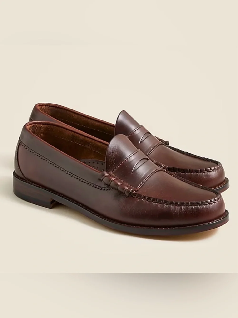 J crew whiskey Camden loafers with leather soles